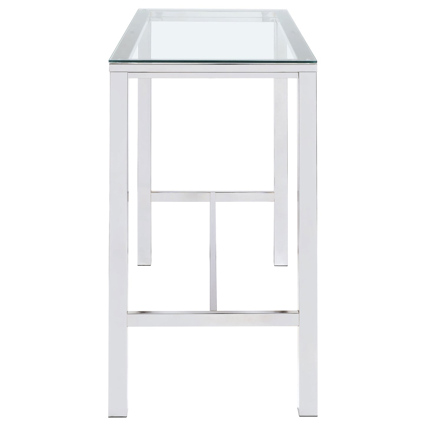 Tolbert Bar Table with Glass Top Chrome