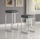 Gervase Square Counter Height Stool Grey and Chrome
