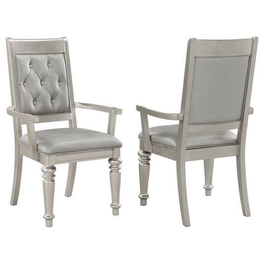 Bling Game Open Back Arm Chairs Metallic (Set of 2)