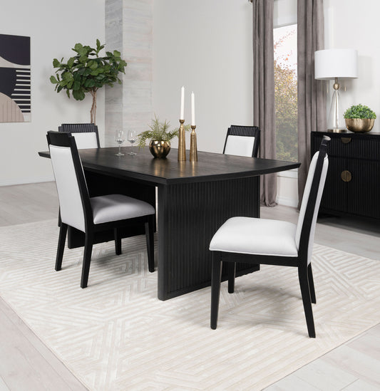 Brookmead 5-piece Rectangular Dining Set with 18" Removable Extension Leaf Black