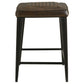 Alvaro Leather Upholstered Backless Counter Height Stool Antique Brown and Black (Set of 2)