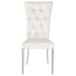 Kerwin Tufted Upholstered Side Chair (Set of 2) White and Chrome