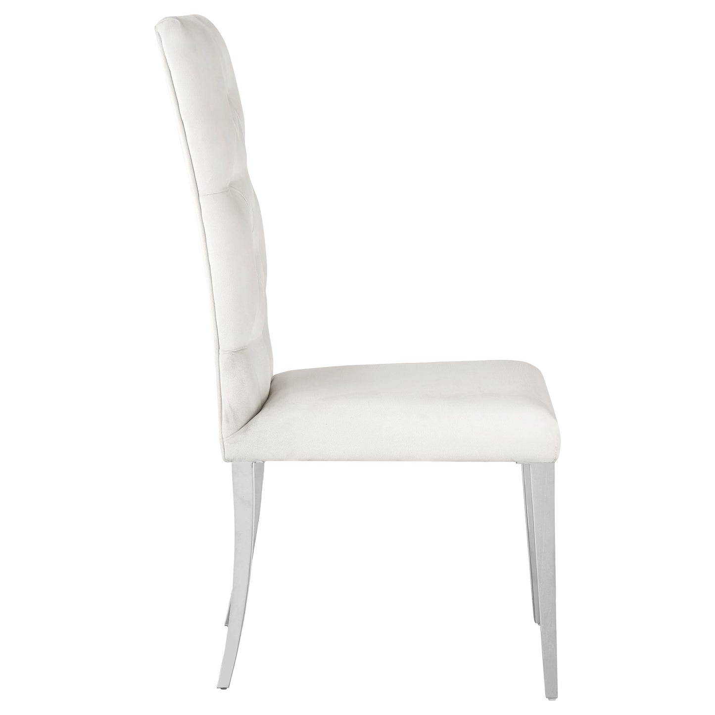 Kerwin Tufted Upholstered Side Chair (Set of 2) White and Chrome