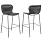 Mckinley Upholstered Bar Stools with Footrest (Set of 2) Brown and Sandy Black
