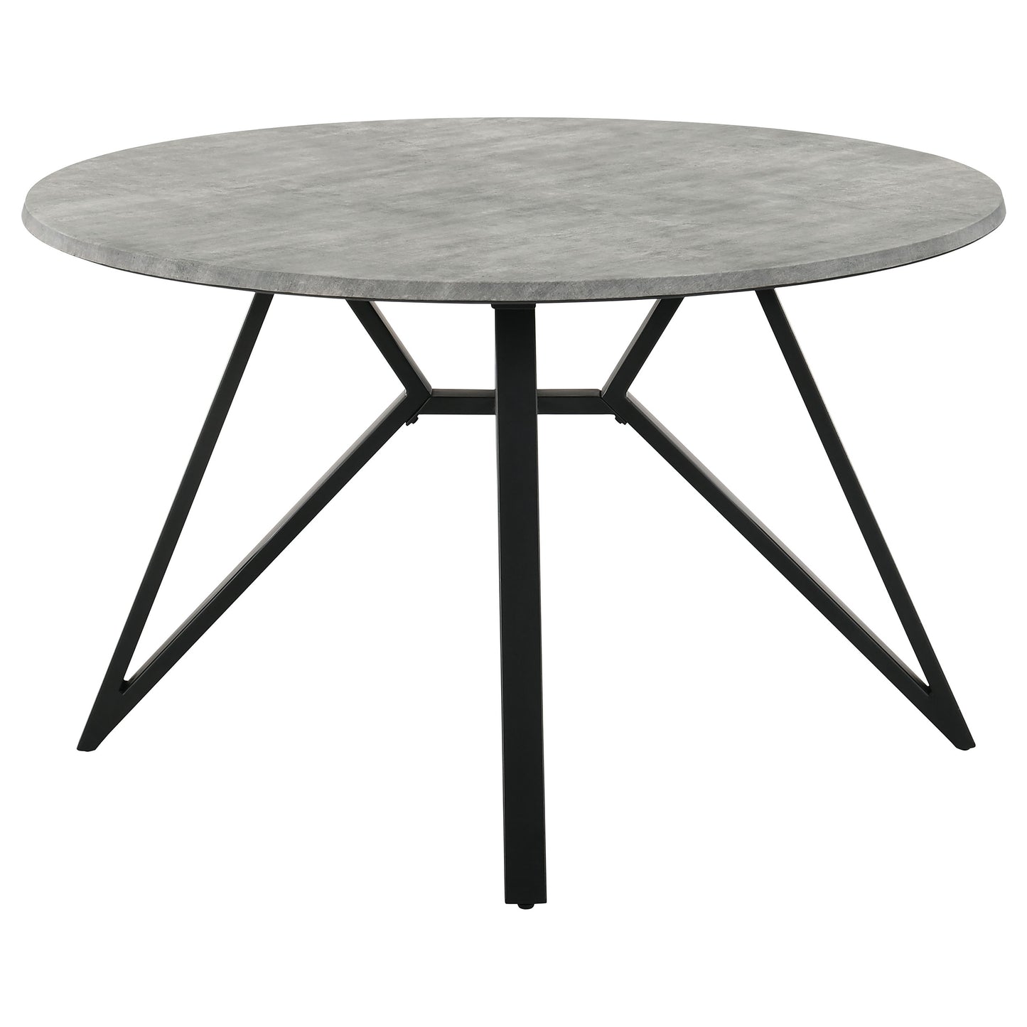 Neil Round Wood Top Dining Table Concrete and Black