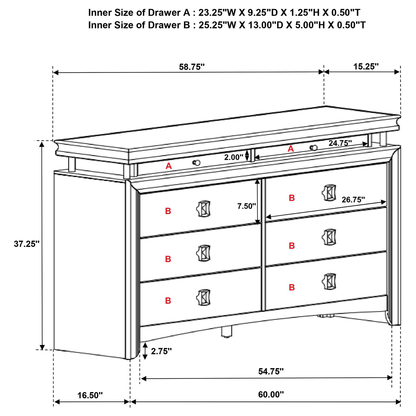 Giselle 8-drawer Dresser Rustic Beige