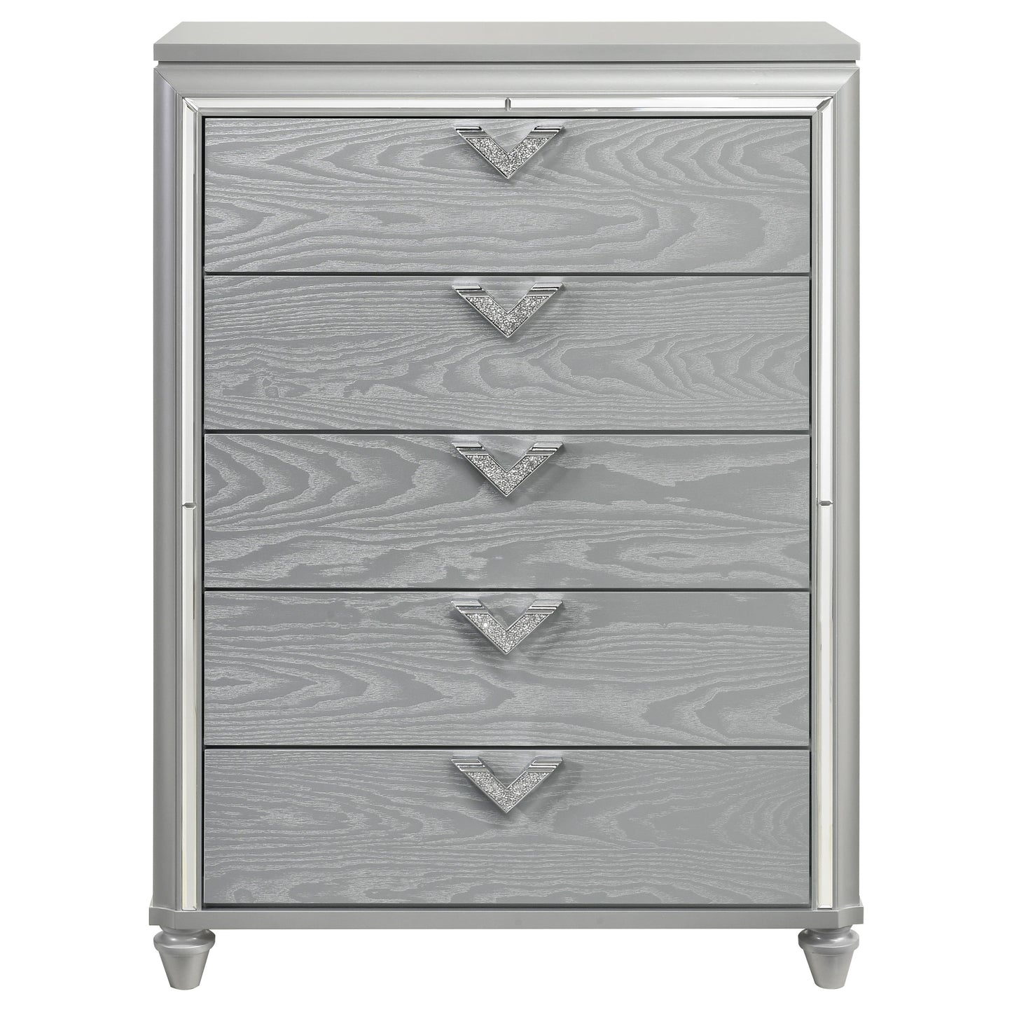 Veronica 5-drawer Bedroom Chest Light Silver