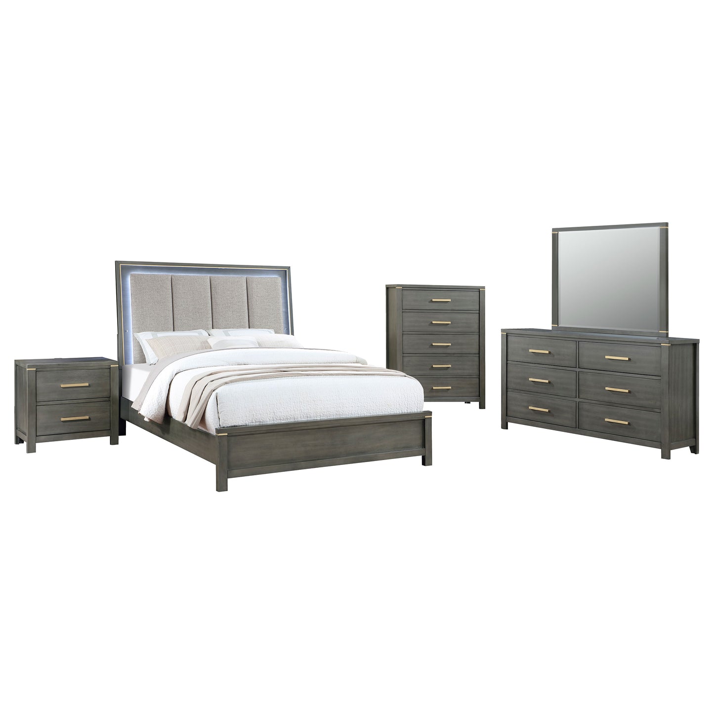 Kieran 5-piece California King Bedroom Set Grey