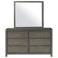 Kieran 6-drawer Dresser with Mirror Grey