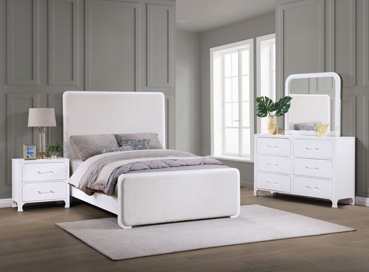 Anastasia 4-piece Eastern King Bedroom Set Pearl White