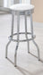 Theodore Upholstered Top Bar Stools White and Chrome (Set of 2)