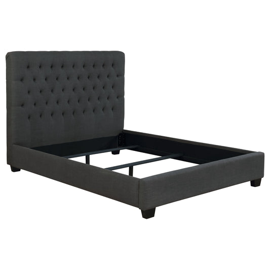 Chloe Upholstered Queen Panel Bed Charcoal
