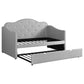 Elmore Upholstered Twin Daybed with Trundle Pearlescent Grey