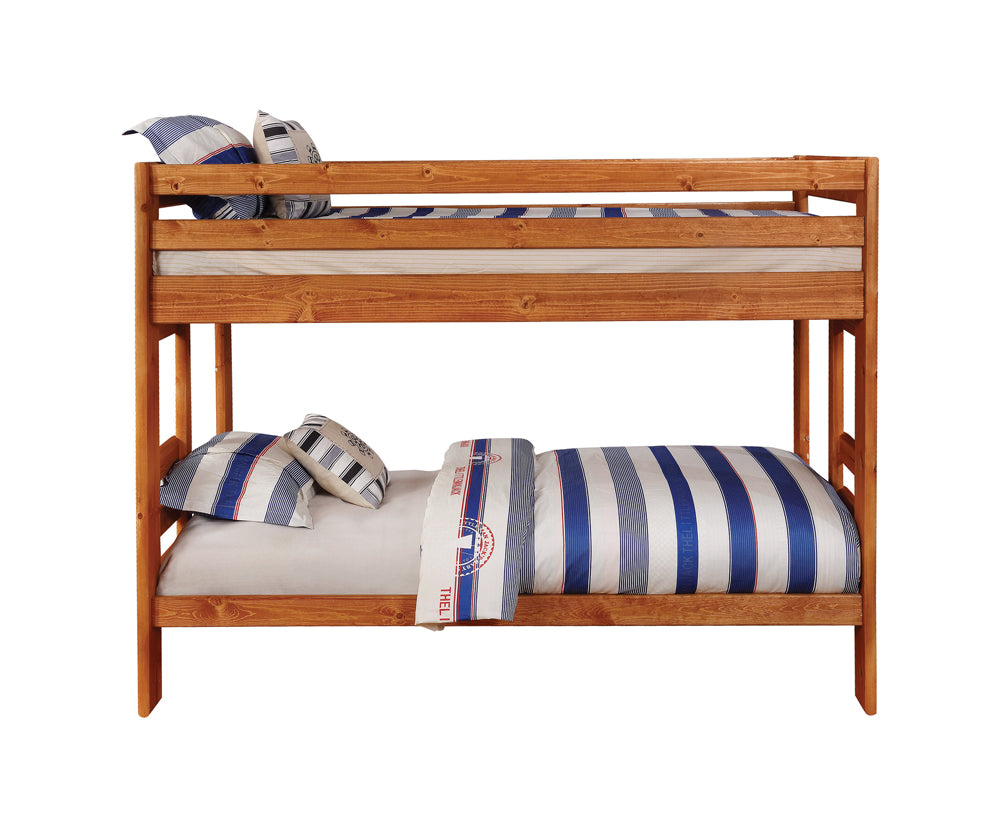 Wrangle Hill Twin Over Twin Bunk Bed Amber Wash