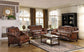 Victoria Rolled Arm Sofa Tri-tone and Brown