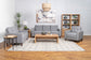Bowen Upholstered Track Arms Tufted Sofa Grey