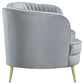 Sophia 2-piece Upholstered Living Room Set with Camel Back Grey and Gold