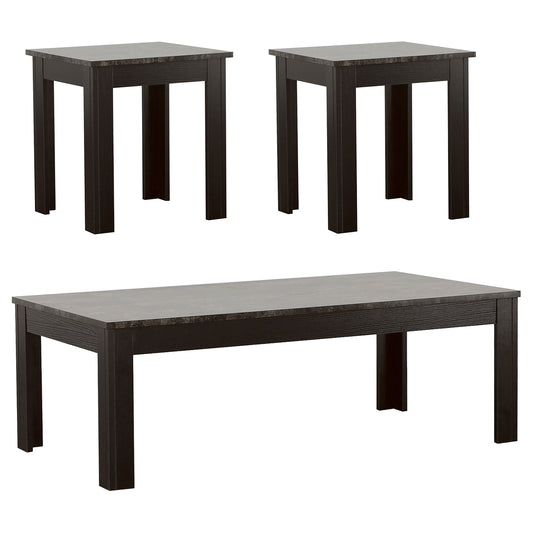 Rhodes 3-piece Faux Marble Top Coffee Table Set Grey