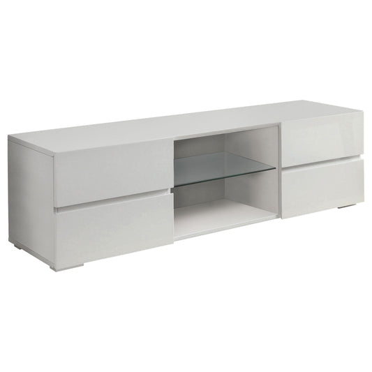 Galvin 4-drawer TV Console Glossy White