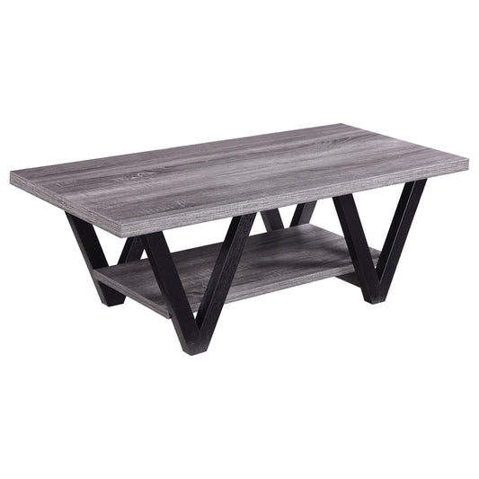 Stevens Engineered Wood Coffee Table Antique Grey and Black