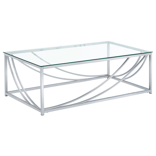 Lille Rectangular Glass Top Coffee Table Chrome