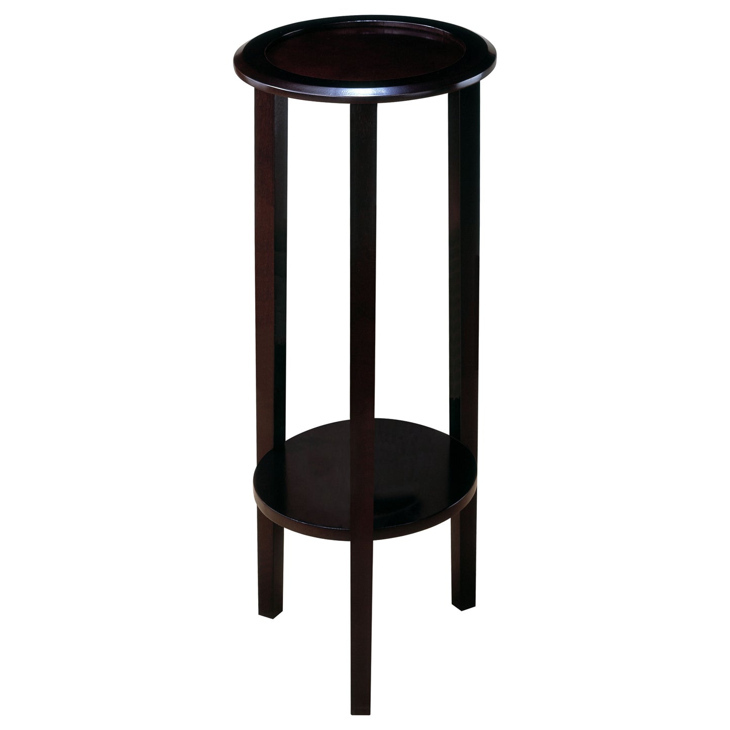 Kirk 1-shelf Round Wood Plant Stand Espresso