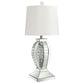 Klein Table Lamp with Drum Shade White and Mirror