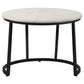 Miguel Round Accent Table with Marble Top White and Black