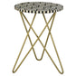 Xenia Round Accent Table with Hairpin Legs Black and White