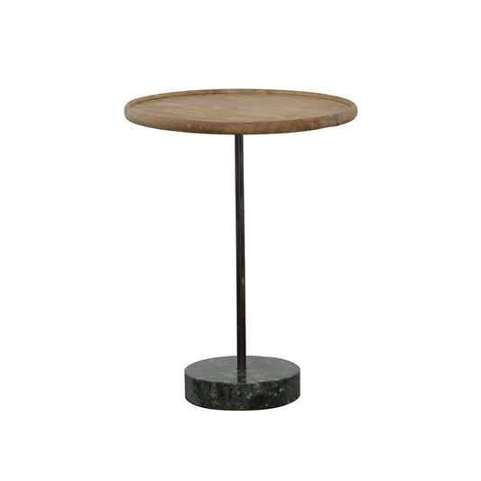 Ginevra Round Marble Base Accent Table Natural and Green