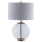 Kenny Drum Shade Table Lamp with Glass Base White