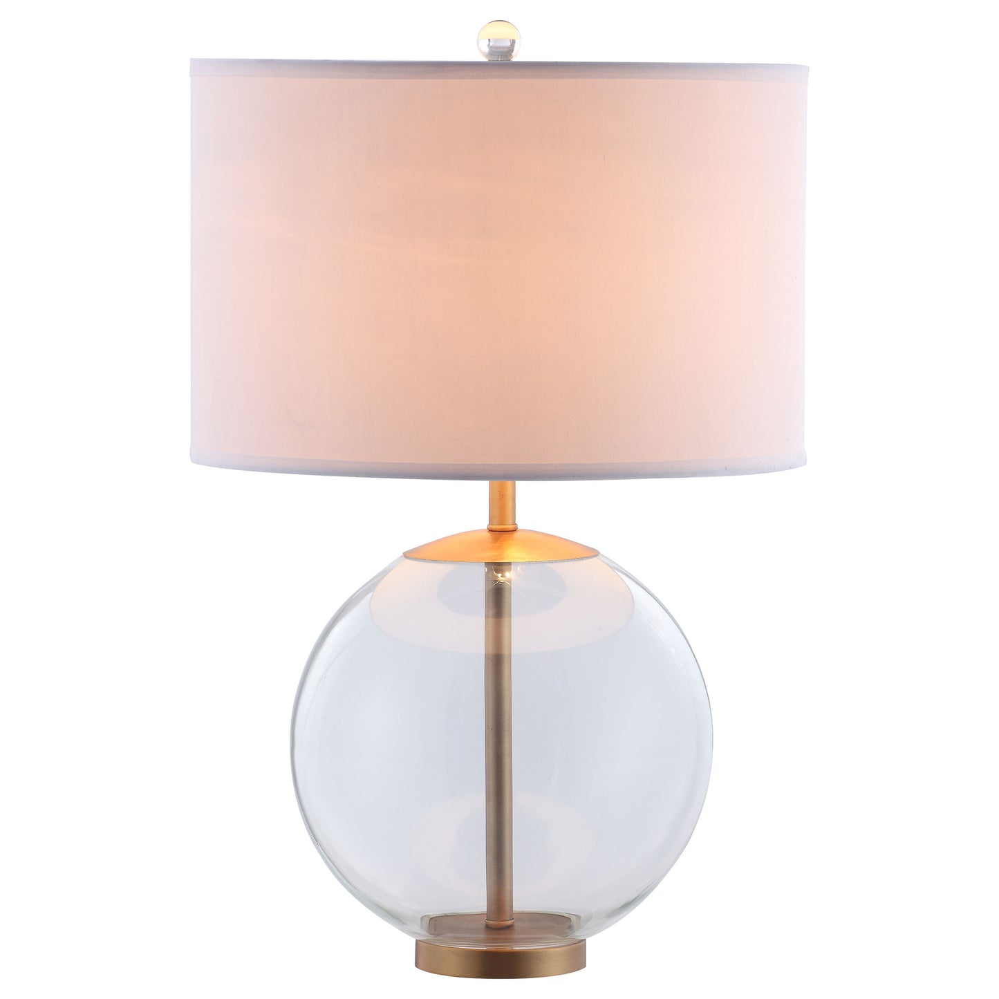 Kenny Drum Shade Table Lamp with Glass Base White